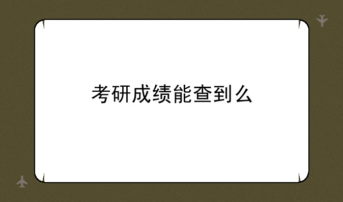 考研成绩能查到么