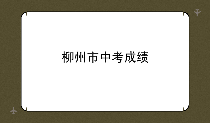 柳州市中考成绩