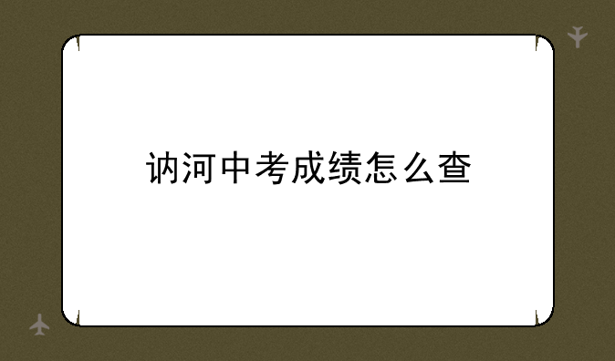 讷河中考成绩怎么查
