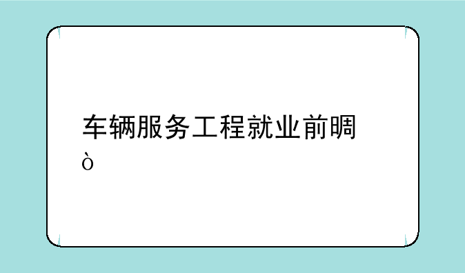 车辆服务工程就业前景？