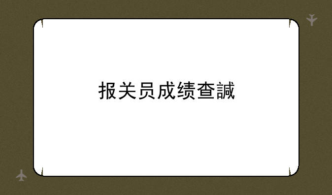 报关员成绩查询——报关员资格证哪里查